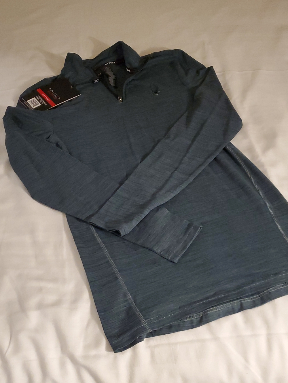 Spyder Men's Quarter-Zip Pullover in Slate Blue